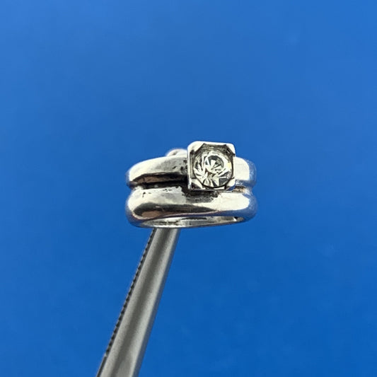 Designer 925 Sterling Silver Cubic Zirconia CZ Engagement Ring Dangle Charm