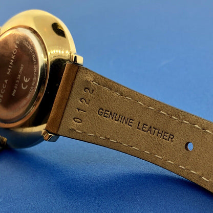 Rebecca Minkoff GRL PWR Girl Power Leather Strap Women's Designer Watch In Box