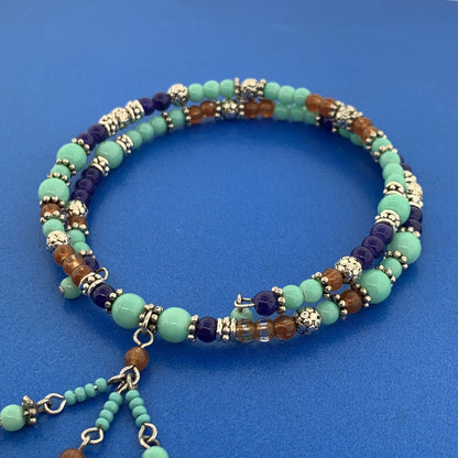 Sterling Silver 925 Turquoise Lapis Lazuli Carnelian Bead Bracelet Necklace