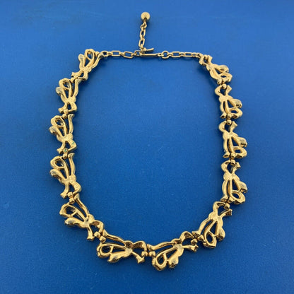 1950s Alfred Philippe Crown Trifari Gold Tone Rhinestone Bracelet Necklace Set