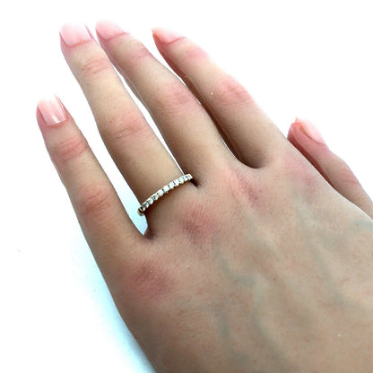 STC 14K Yellow Gold Round Diamond Wedding Anniversary Stackable Band Ring