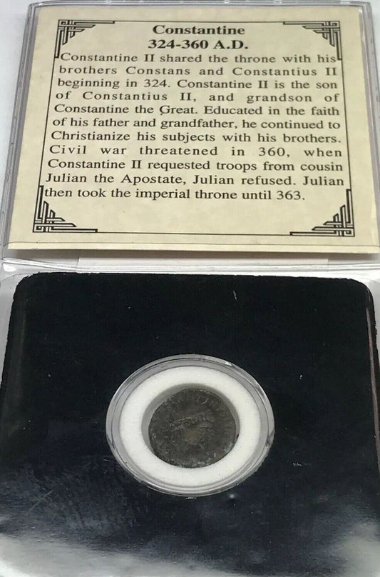 324-360 A.D. Constantine II Roman Empire Bronze Follis Ancient Coin