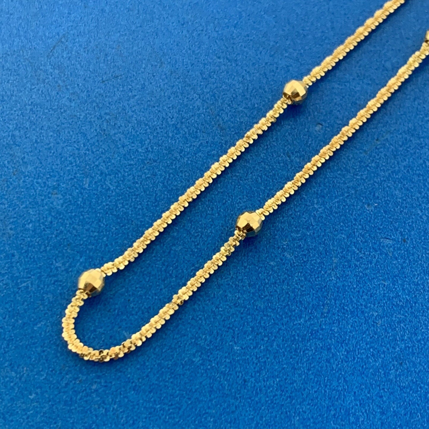 14K Yellow Gold Italy Fancy Cut Disco Ball Station Bracelet