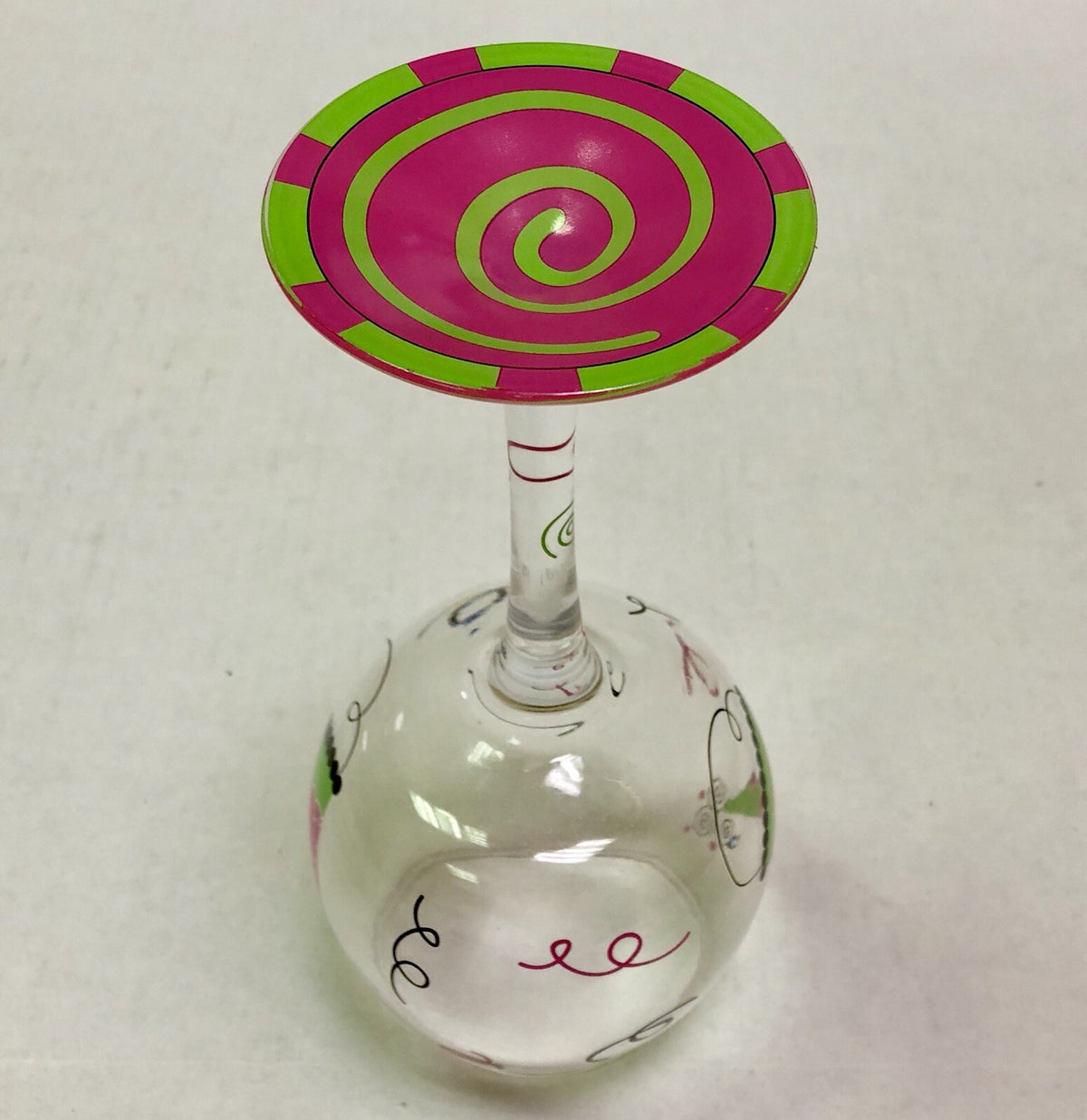 Main Street Collection MSC Hand Painted Birthday Hat Red Wine Glass New In Box