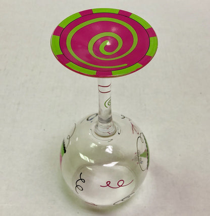 Main Street Collection MSC Hand Painted Birthday Hat Red Wine Glass New In Box