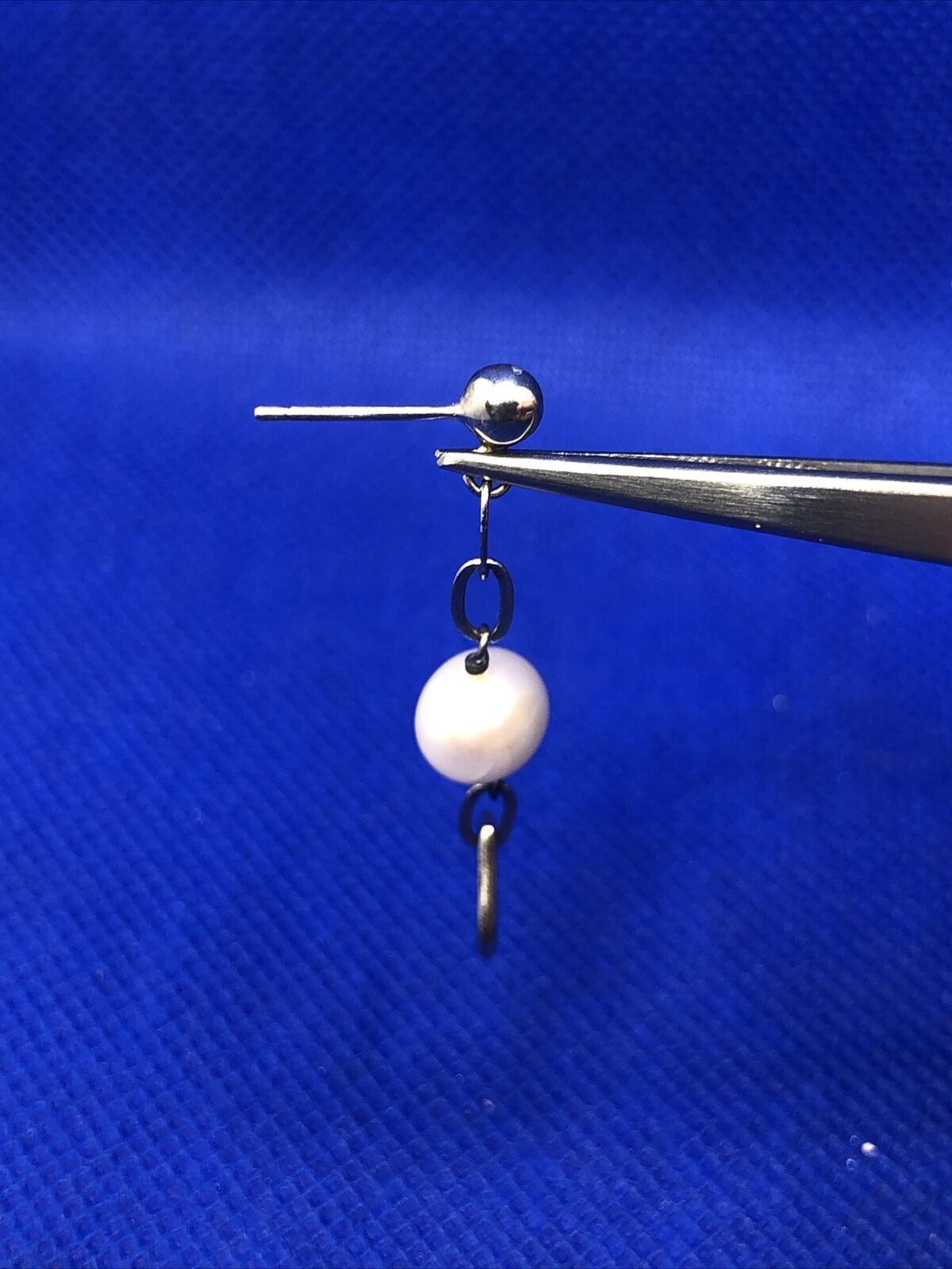 Pearl 925 Sterling Silver Heart Valentines Chain Dangle Stud Earrings