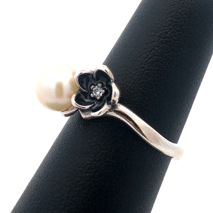 PANDORA ALE 925 Sterling Silver Cubic Zirconia Pearl Mystic Floral Ring 190924