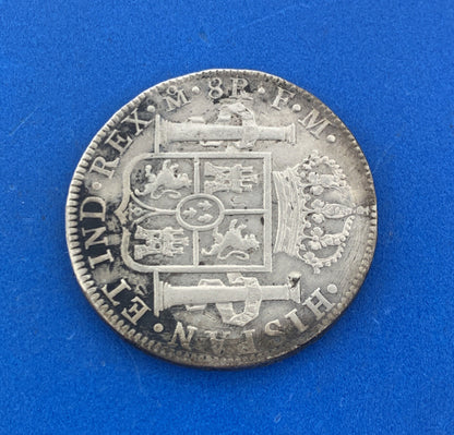 1789 Mo Mexico City 8 Reales F.M. Carolus IV DEI Gratia .903 Chop Marks Coin