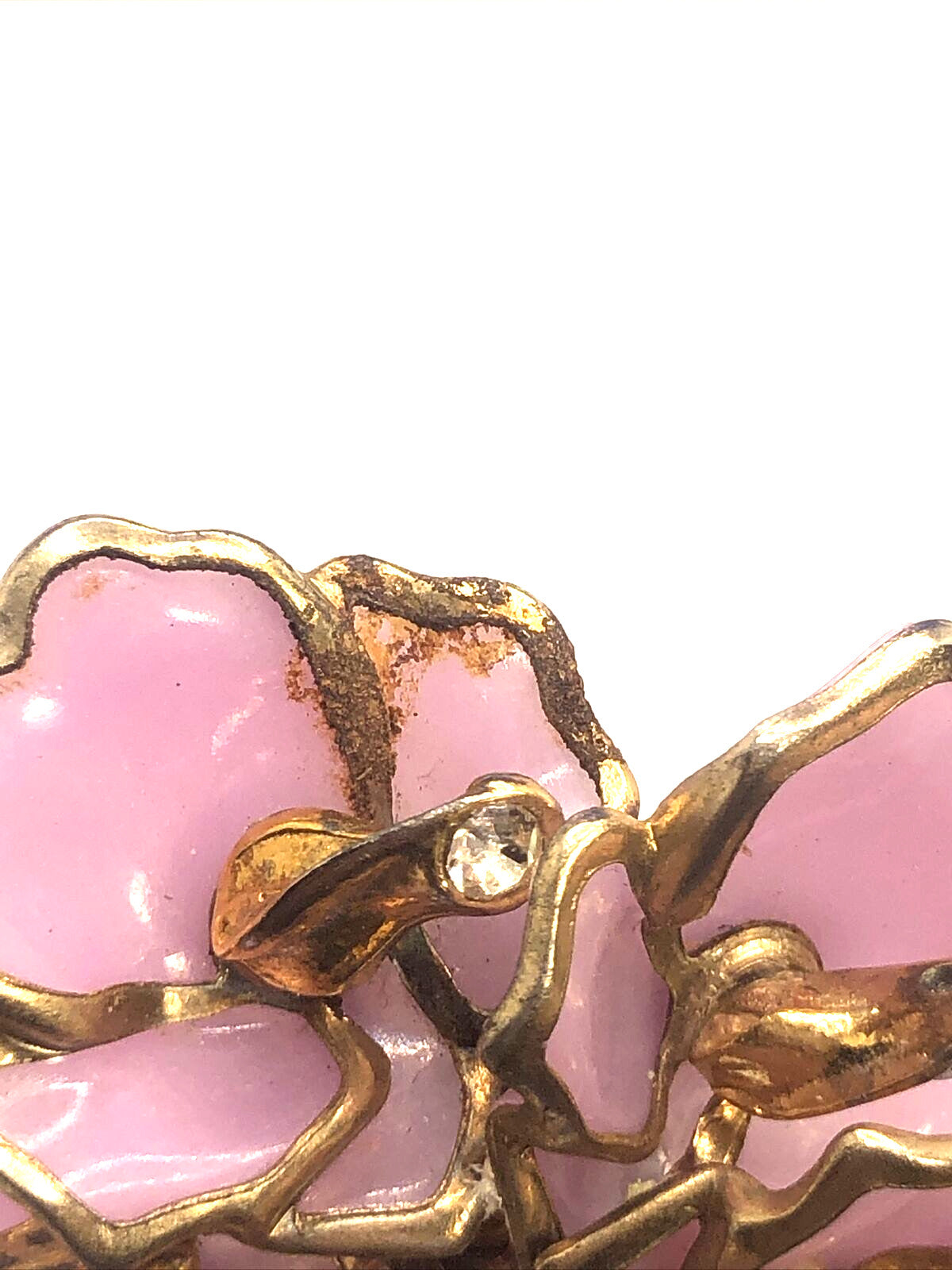 Mid Century Purple Lucite Large Flower Rhinestone Statement Clip-on Earrings