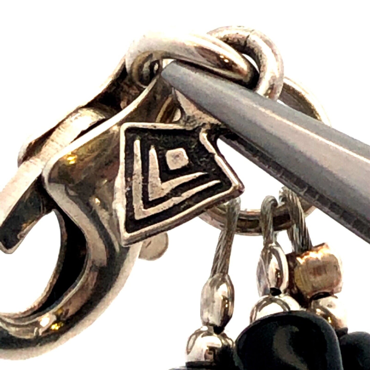 Silpada 925 Sterling Silver Black Onyx Beaded Three Strand Layered Necklace