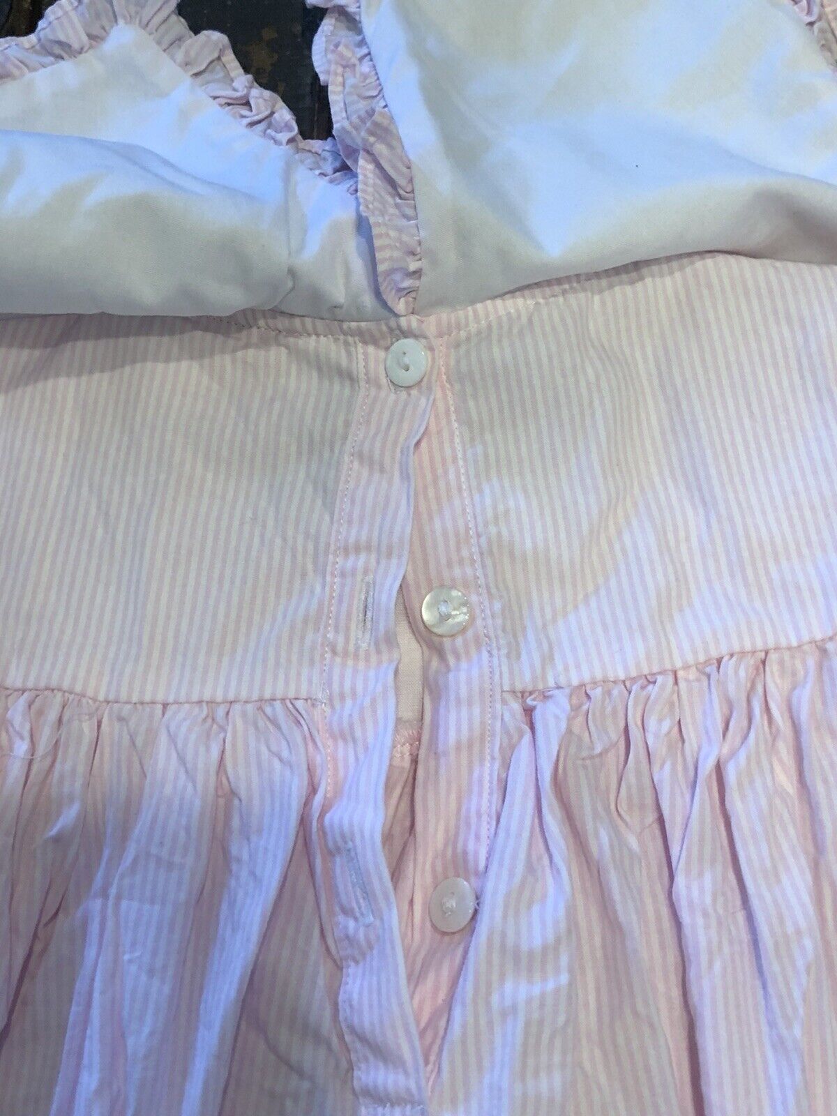 Designer Cecil and Lou Girls Size 6 Light Pink Striped Turkey Longsleeve Dress