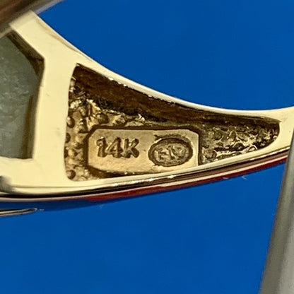 Designer 14K Yellow Gold Curved Jade Cabochon Modernist Dome Ring