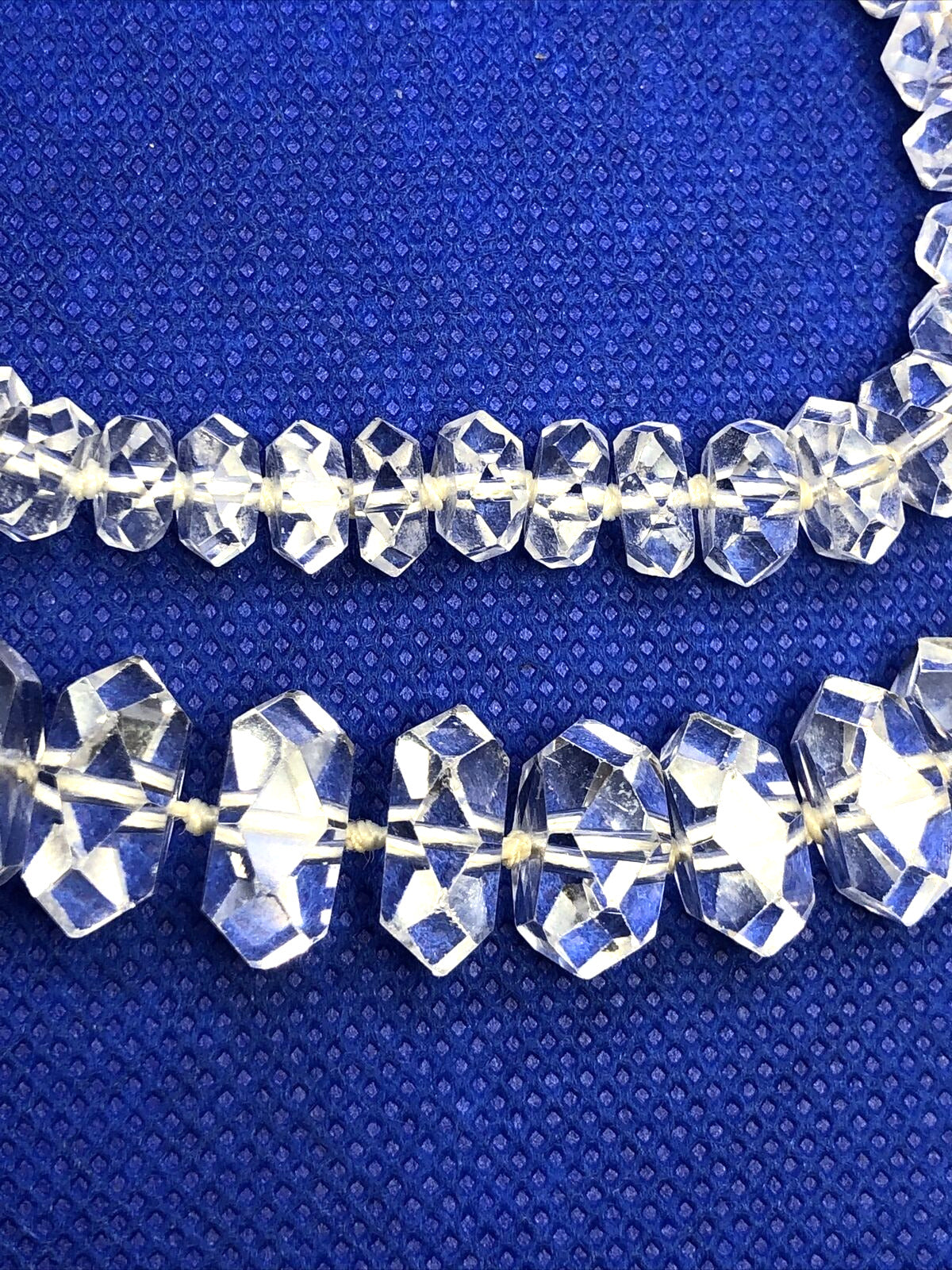Estate Faceted White Amethyst Graduated Bead Statement Necklace