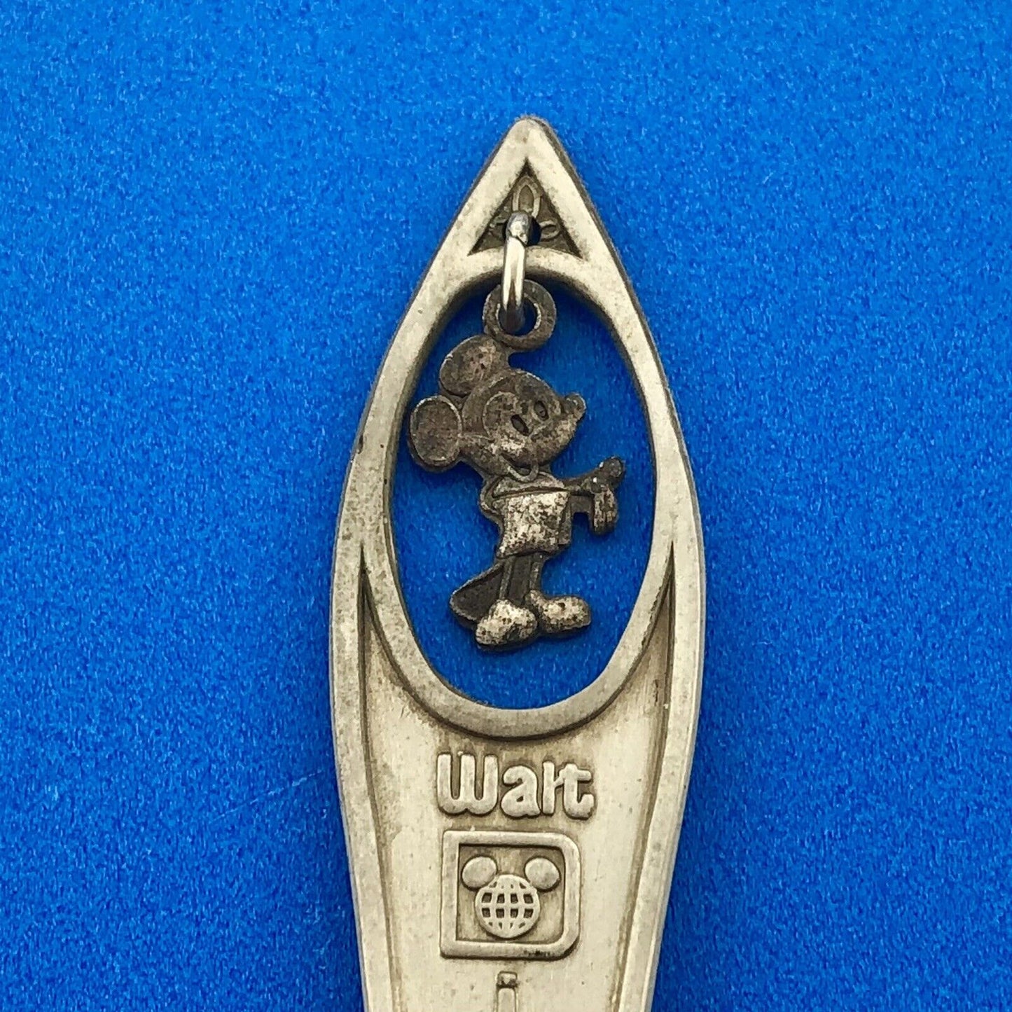 Vintage Silver Tone Walt Disney World Souvenir Spoon Mickey Mouse Dangle Charm
