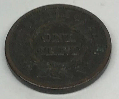 1846 Braided Hair Large Cent Small Date Early American Copper Coinage Brown