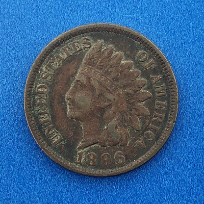 1896 Indian Head One Cent Penny Type 3 Bronze Better Key Philadelphia Coin