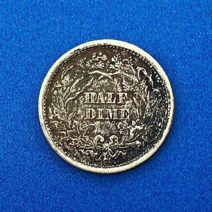 1872 P Silver Seated Half Dime 5c Better Key Nice Rainbow Toning Type Coin