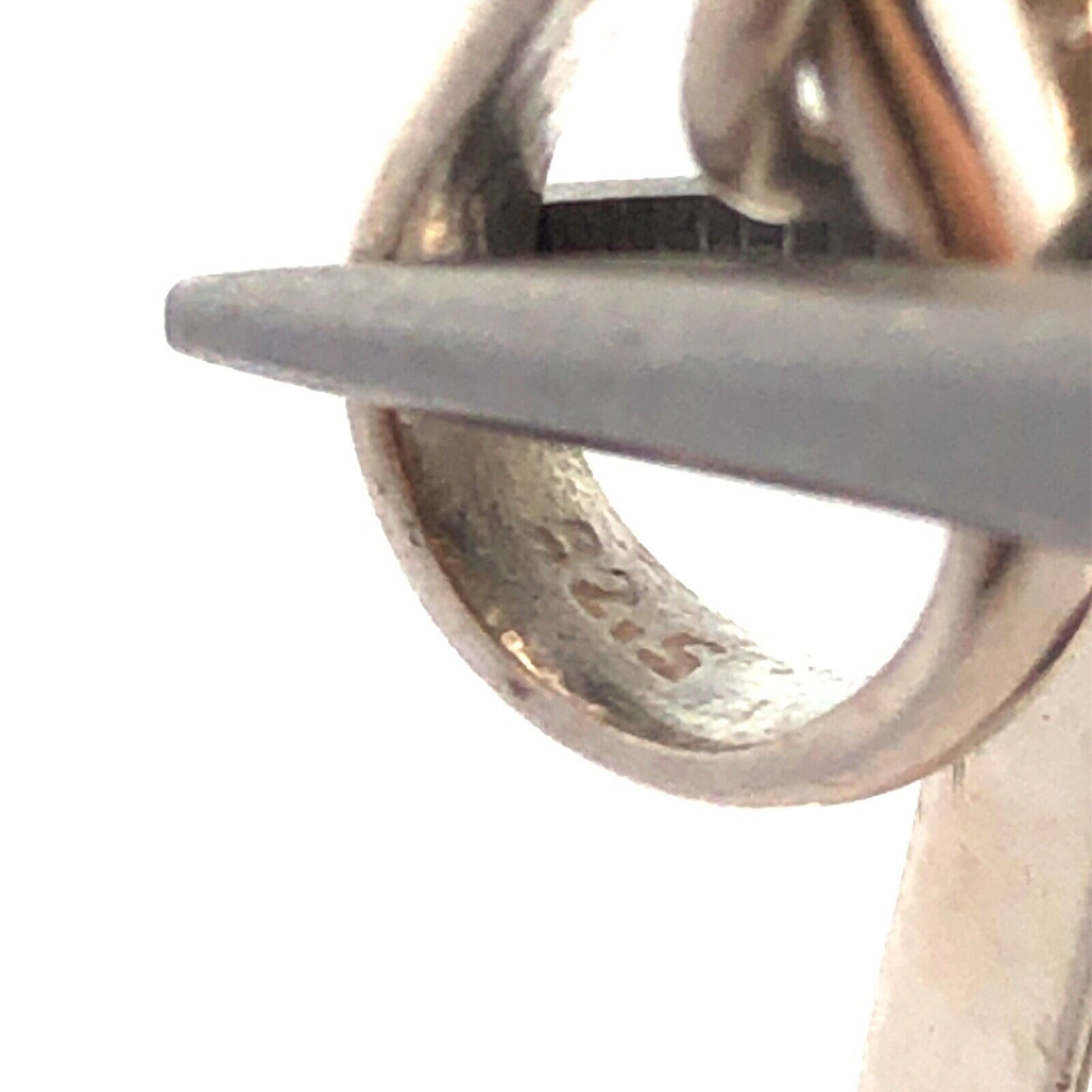 Estate 925 Sterling Silver Oval Cabochon Garnet Modernist Swirl Pendant