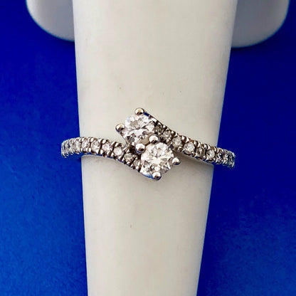 Zales 14K White Gold Ever Us Diamond Duo Bypass Engagement Promise Bridal Ring