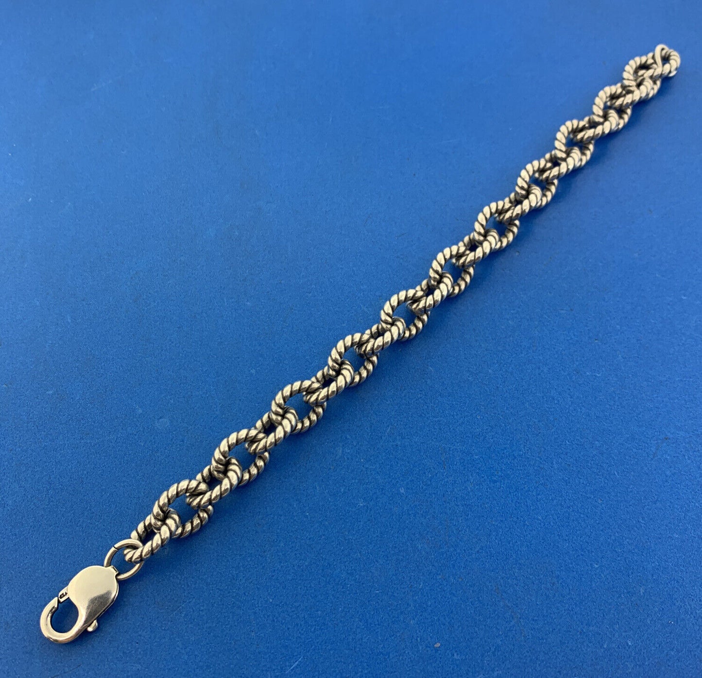 Designer Armbrust 925 Sterling Silver Circle Cable Link Statement Bracelet