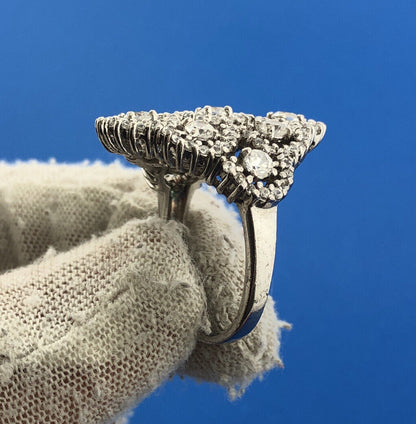 SETA Sterling Silver 925 Round Sparkling CZ Openwork Circle Ring Size 8.25