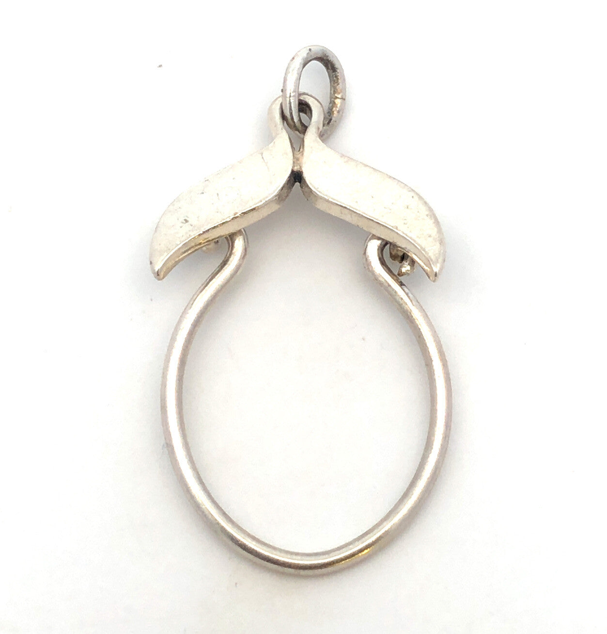 Retired Designer 925 Sterling Silver Whale Tail Charm Holder Pendant
