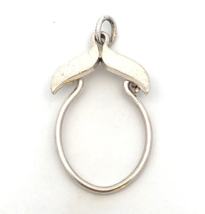 Retired Designer 925 Sterling Silver Whale Tail Charm Holder Pendant