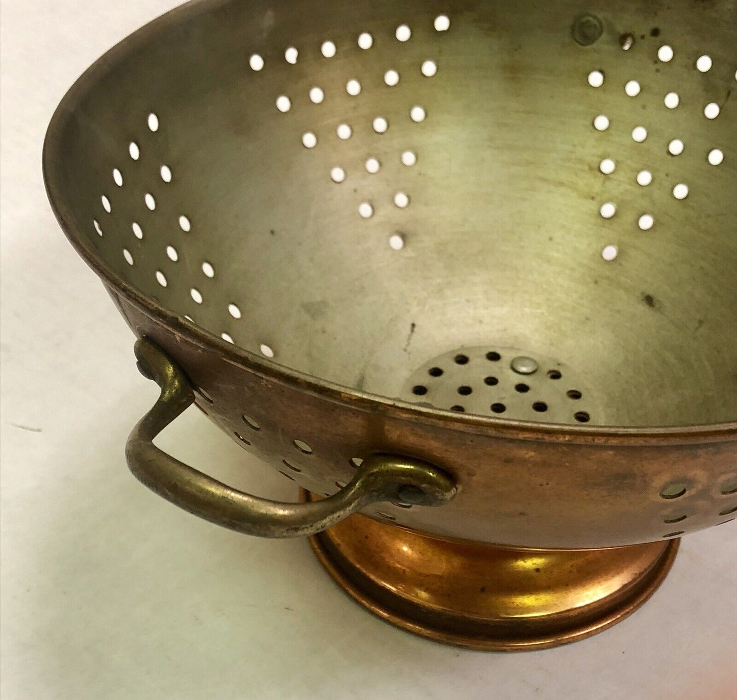 Vintage ODI Portugal Copper Brass Farm Wedding Country Kitchen Strainer Colander