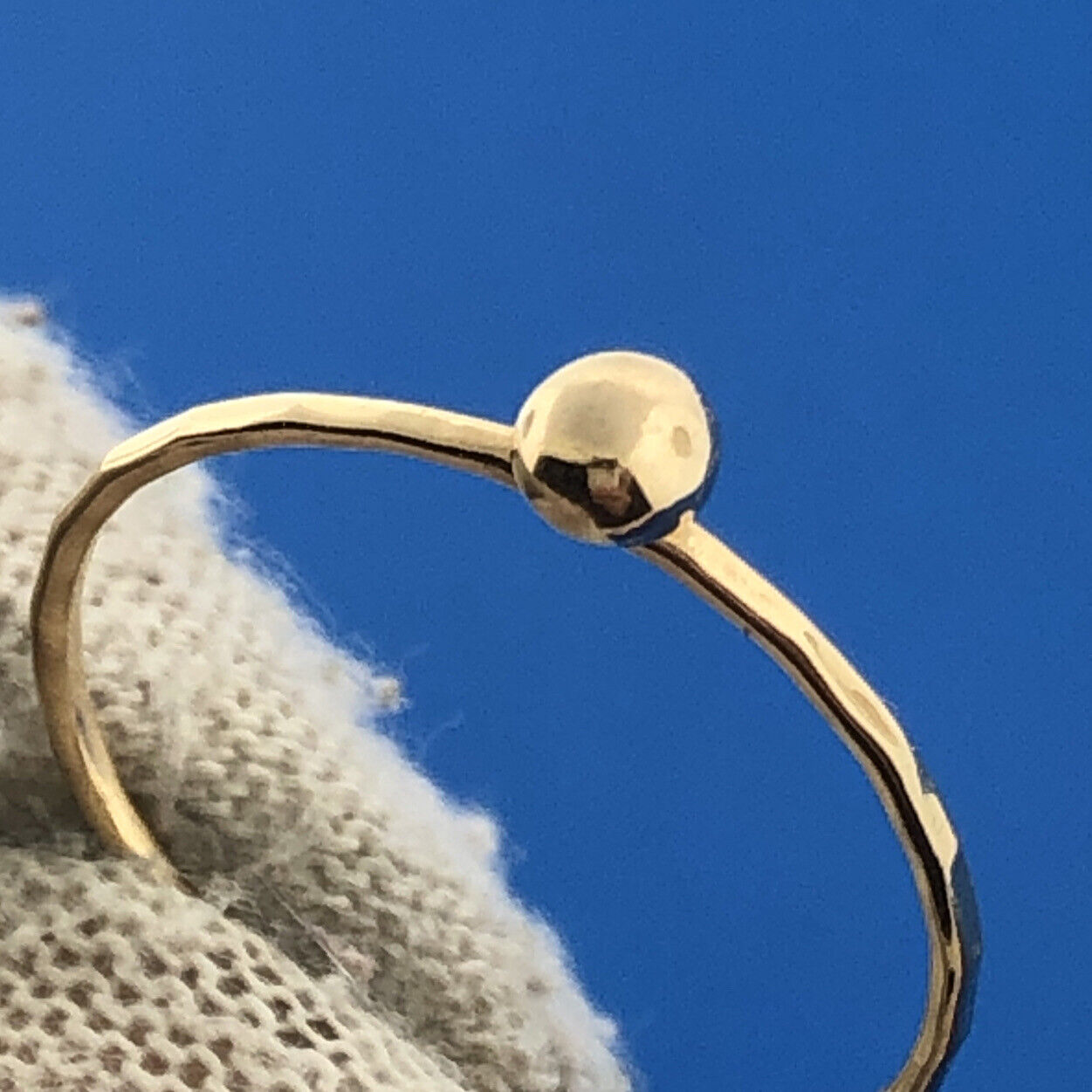 Gorgeous 14k Yellow Gold Sphere Bead Precious Small Ring Size 6.5
