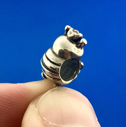 Designer 925 Sterling Silver Queen Bee Smiling Honey Bee Slide Bracelet Charm