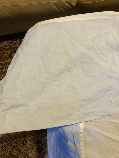 Pottery Barn Solid Light Blue Linen Boys Room Kids Bed Crib Skirt