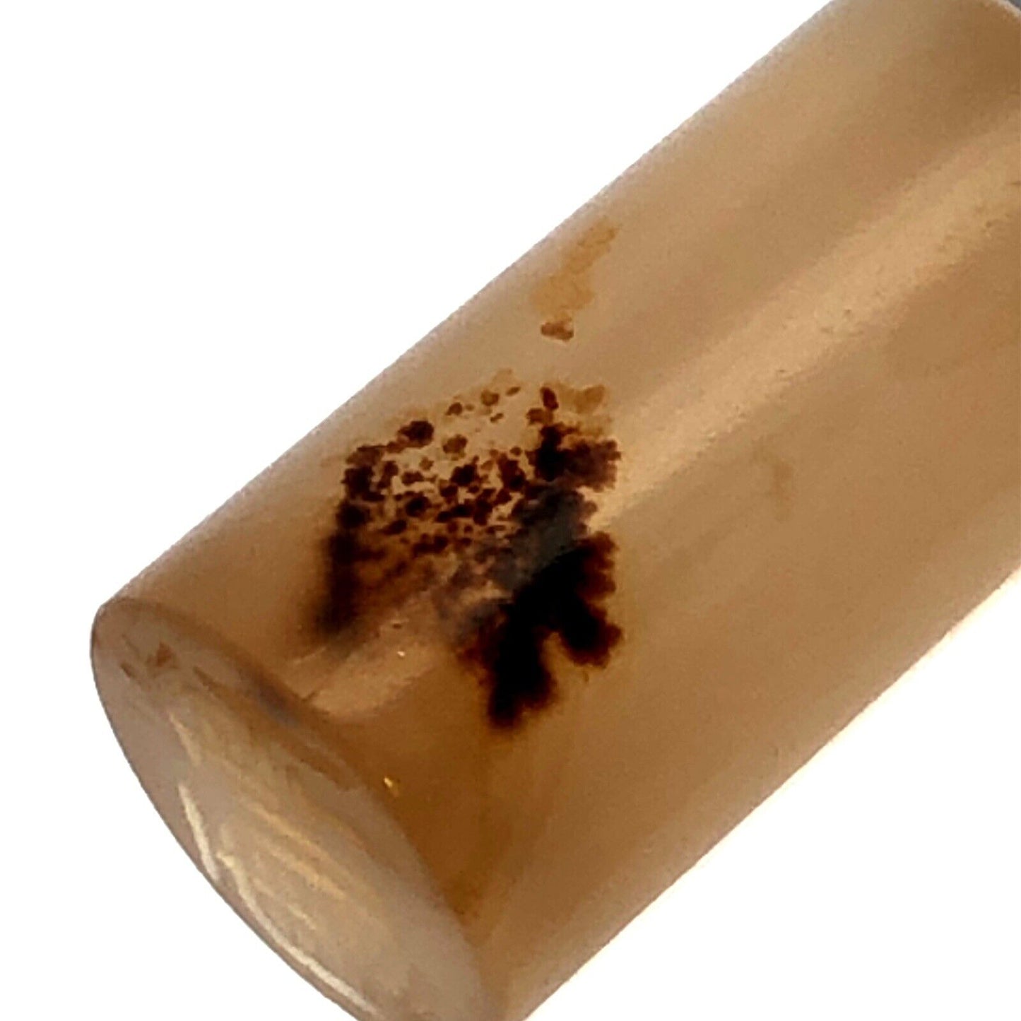 Vintage 14K Yellow Gold Reticulated Quartz Carved Chinese Chop Stamp Pendant