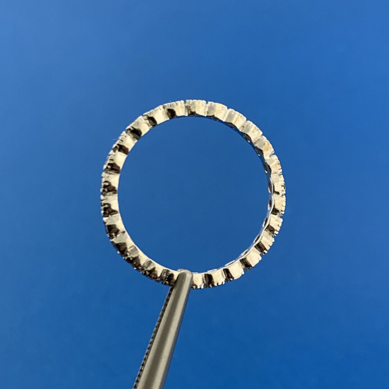 Stackable Sterling Silver 925 ATI Round Cubic Zirconia Eternity Bridal Ring