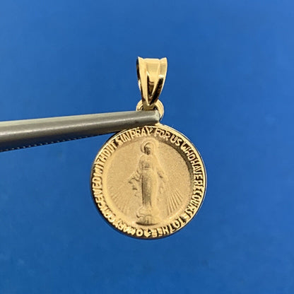 Designer RL 10K Yellow Gold Miraculos Medal Petite Charm Pendant