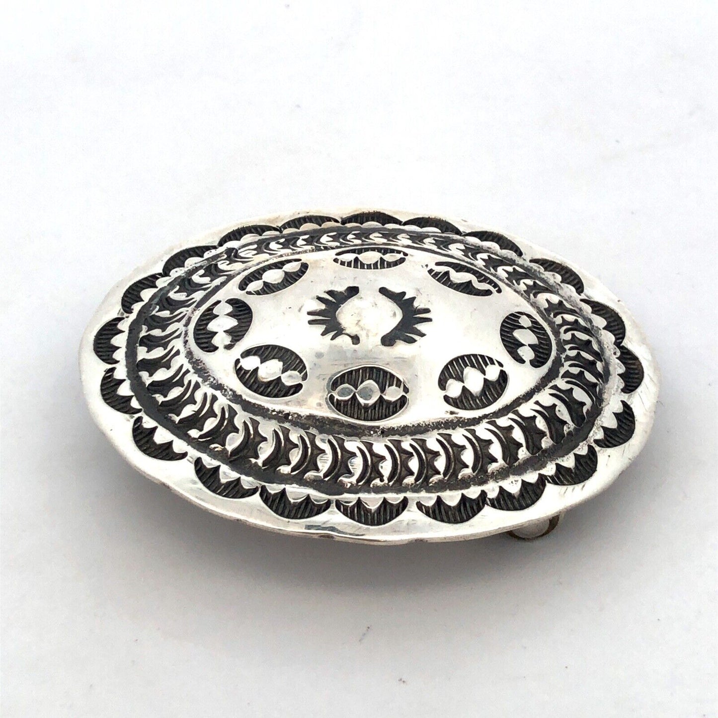 Vintage Native American BB Bernice Bonney 925 Sterling Silver Concho Belt Buckle