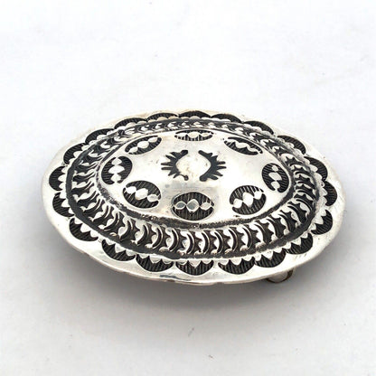 Vintage Native American BB Bernice Bonney 925 Sterling Silver Concho Belt Buckle