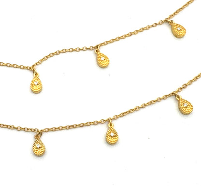 Freida Rothman 14K Gld Plt 925 Sterling Silver Cubic Zirconia Station Necklace