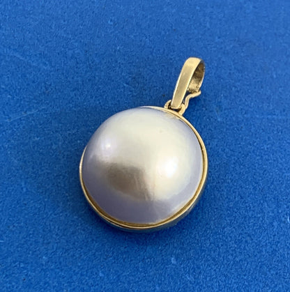 Designer JYES 14K Yellow Gold Mabe Pearl Enhancer Pendant