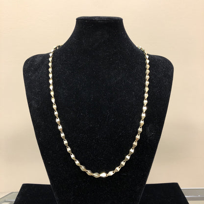 Cal 10k Yellow Gold Three-Dimensional Diamond Shaped Bead 27" Chain Necklace