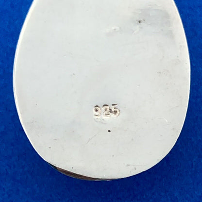 Stunning Sterling Silver 925 Cabochon Larimar Triangular S Link 15" Necklace