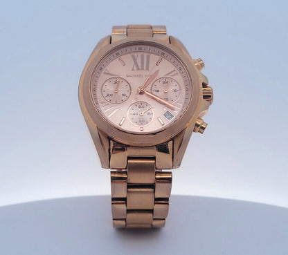 Michael Kors Bradshaw Rose Gold-Toned Stainless Steel Women's Chronograph Watch
