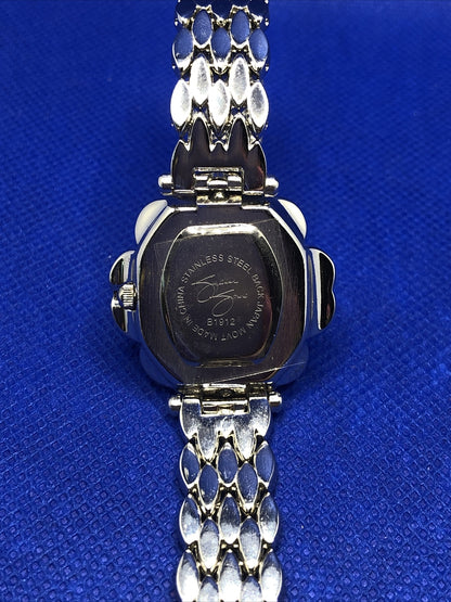 Suzanne Somers Pave Rhinestone Encrusted Flower Bracelet Hidden Watch NIB