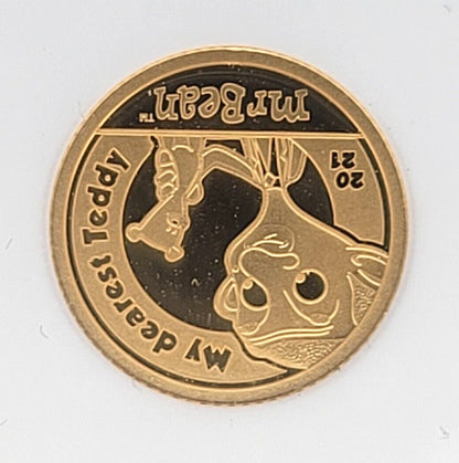 2021 $5 Cook Islands NGC PF70 Proof Cameo Mr. Bean Teddy 1/2g .999 Gold Coin