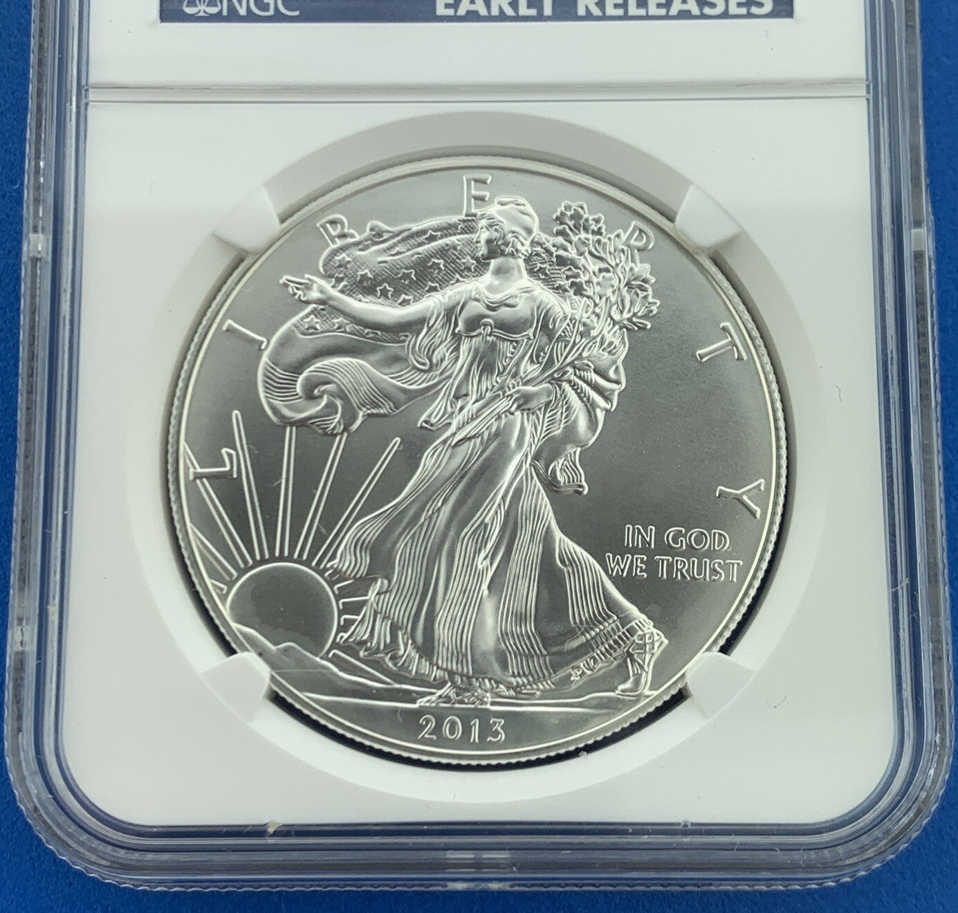 2013 W American Silver Eagle 999 Fine 1 Oz Silver NGC MS69 Early Release White