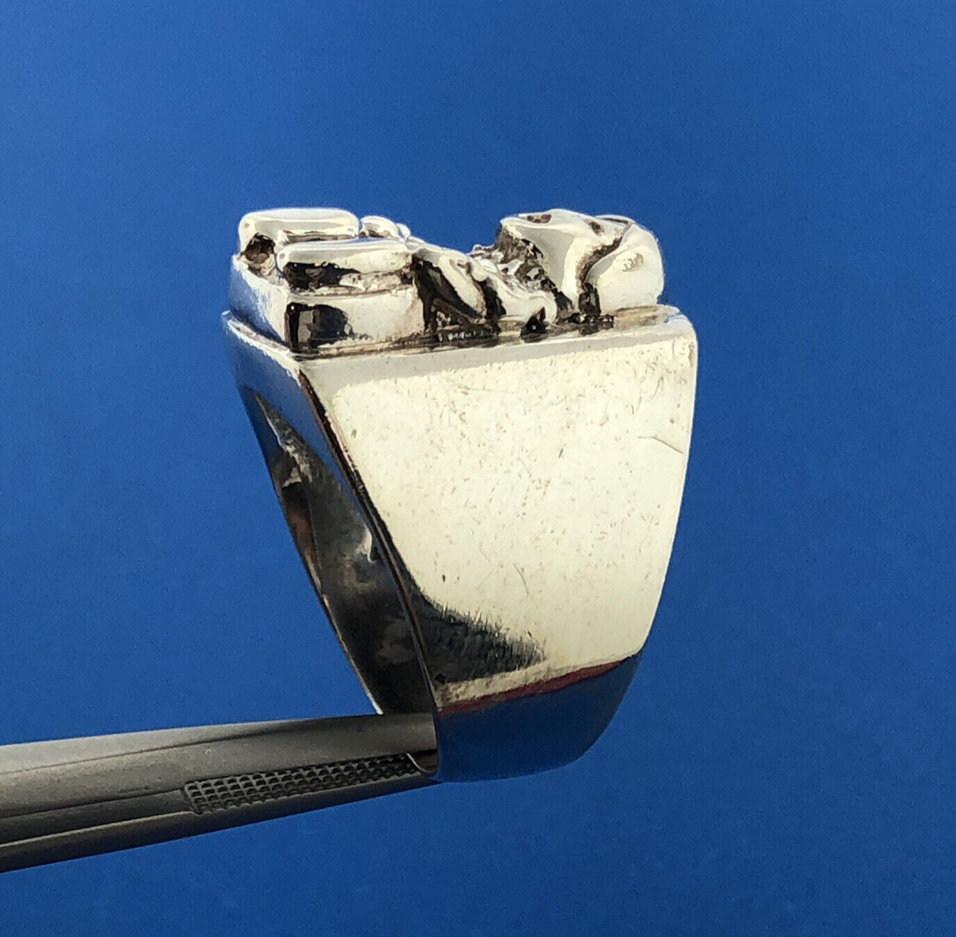 Carol Felley Pueblo 925 Sterling Silver Storyteller Doll Statement Dome Ring