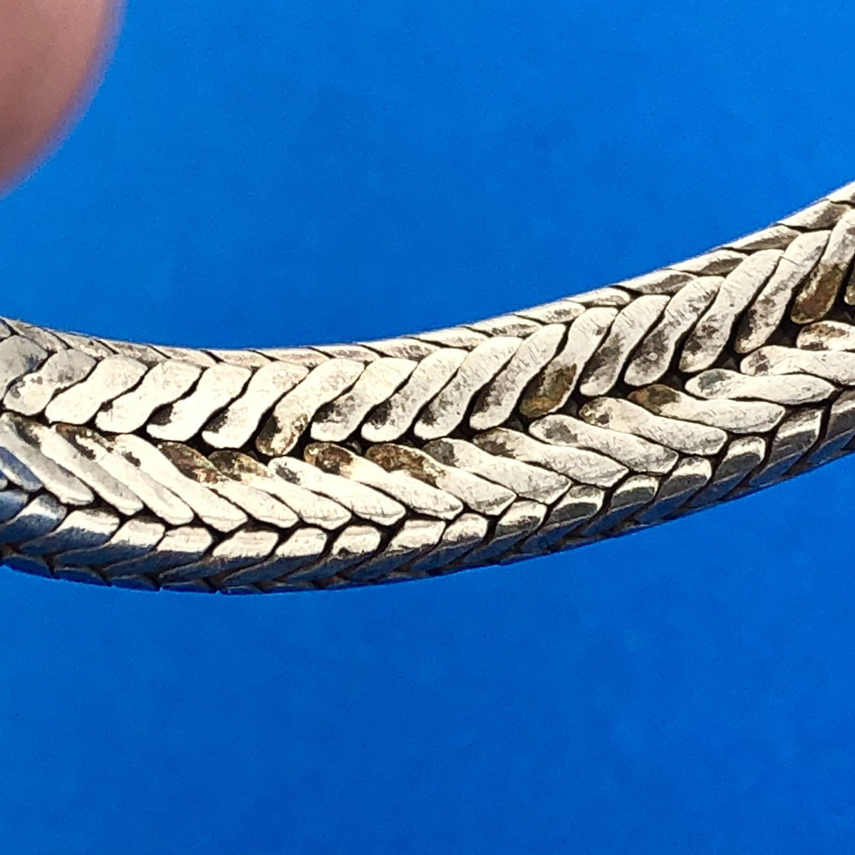 Vintage Artisan RA 925 Sterling Silver Heavy Wheat Link Clasp Bracelet