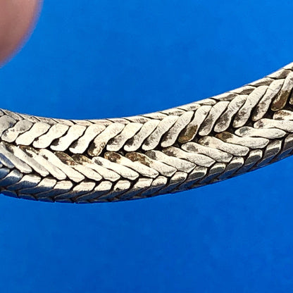 Vintage Artisan RA 925 Sterling Silver Heavy Wheat Link Clasp Bracelet