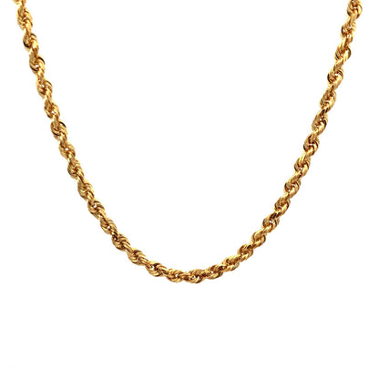 Designer RCI 14K Yellow Gold 20" 3 mm Rope Layering Chain Necklace