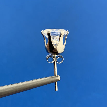 Brilliant Round Cubic Zirconia 925 Sterling Silver Statement Stud Earrings