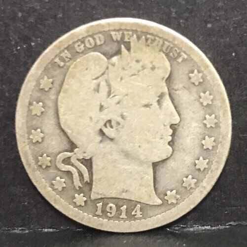 1914 P Silver Barber Quarter Better Key Date Philadelphia Coin Rare Scarce